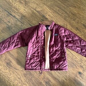 Girls Patagonia Diamond Quilt Snap up with zipper Jacket - Size Medium